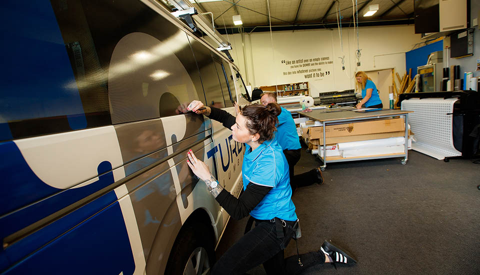 Factory site with signage division